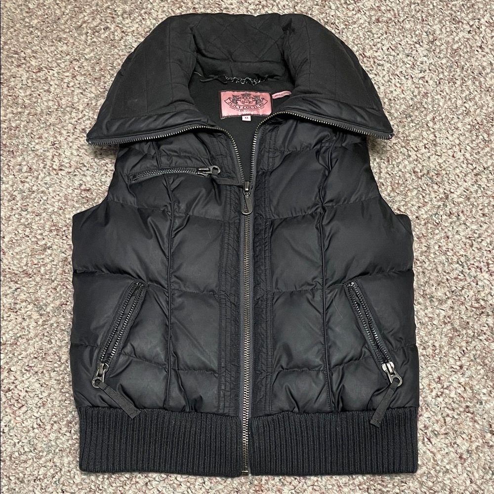Juicy couture Black down feather filled Puffer Vest - like new
